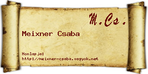 Meixner Csaba névjegykártya